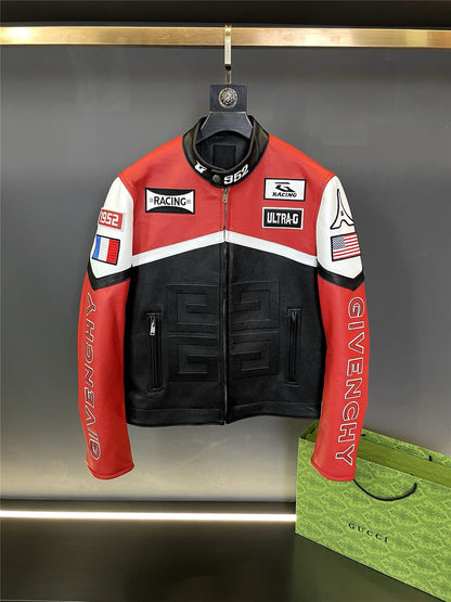 given Leather motorcycle jacket