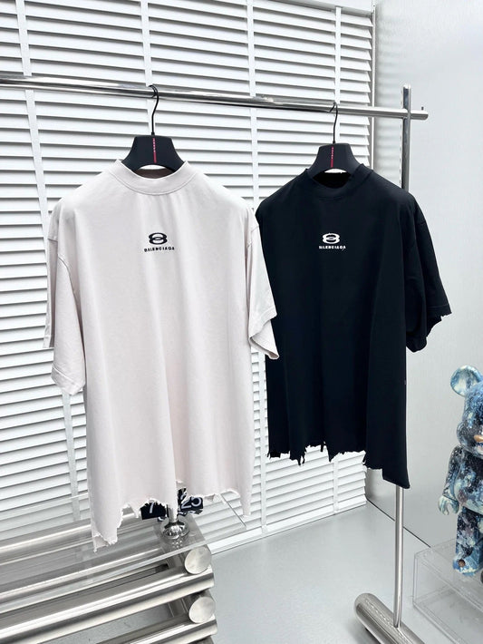 Balenciege  Distressed Short Sleeve T-Shirt