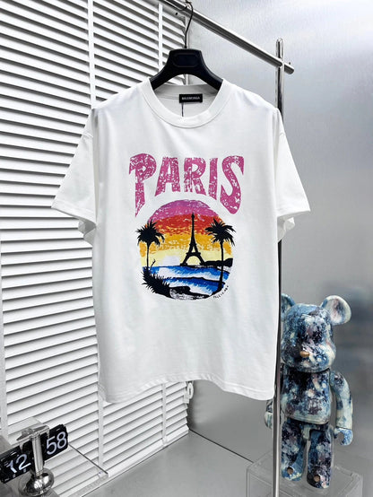 Balenciege Branded graphic short-sleeved T-shirt