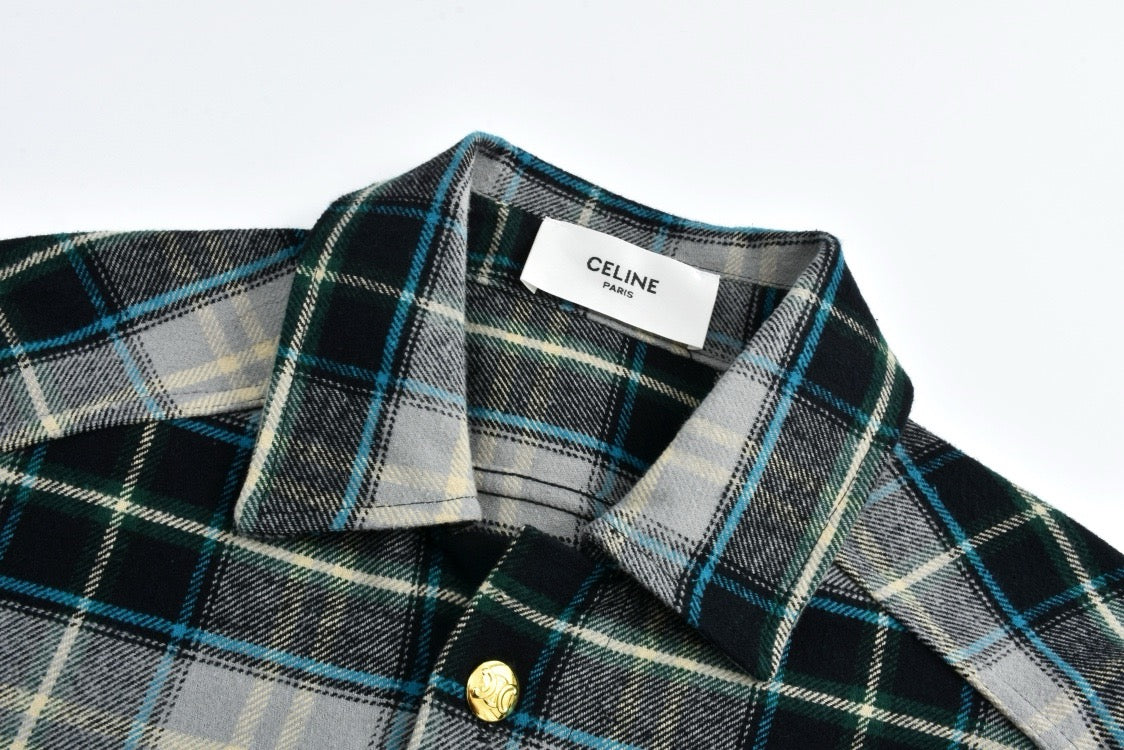 celine men women Flannel shirt