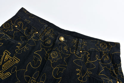 1V X Timber embroidered jeans