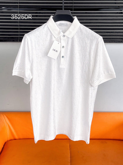 Dio 24SS classic jacquard logo short-sleeved polo shirt