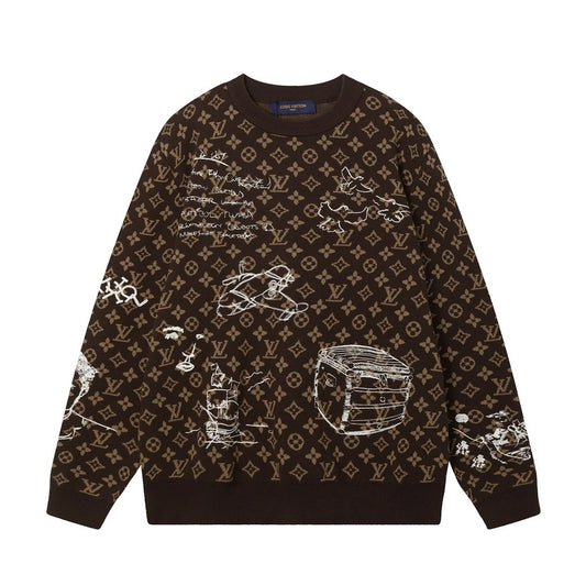 1V embroidered sweater