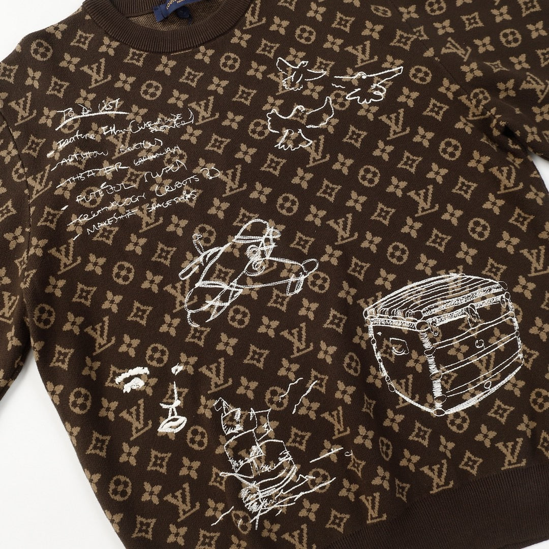 1V embroidered sweater