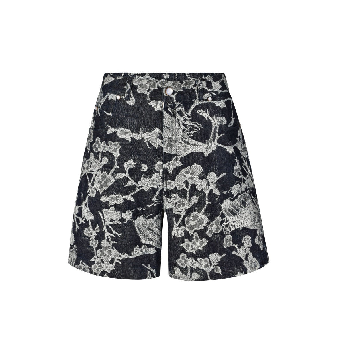 1V jacquard denim short