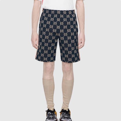 Gucc1 Brand logo print shorts