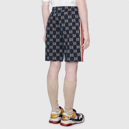 Gucc1 Brand logo print shorts