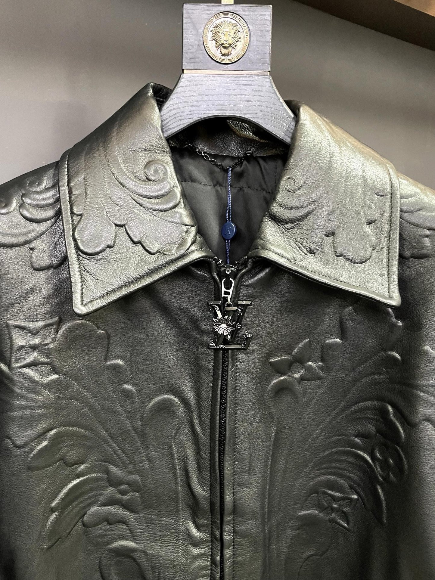 1V Embossed leather jacket