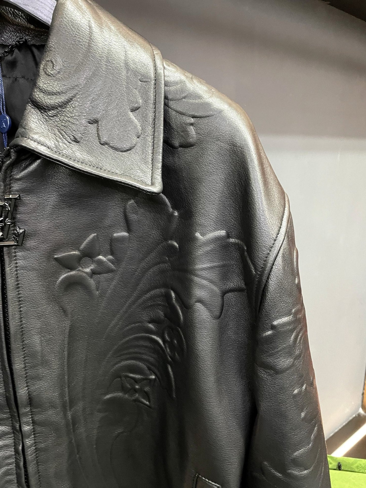 1V Embossed leather jacket