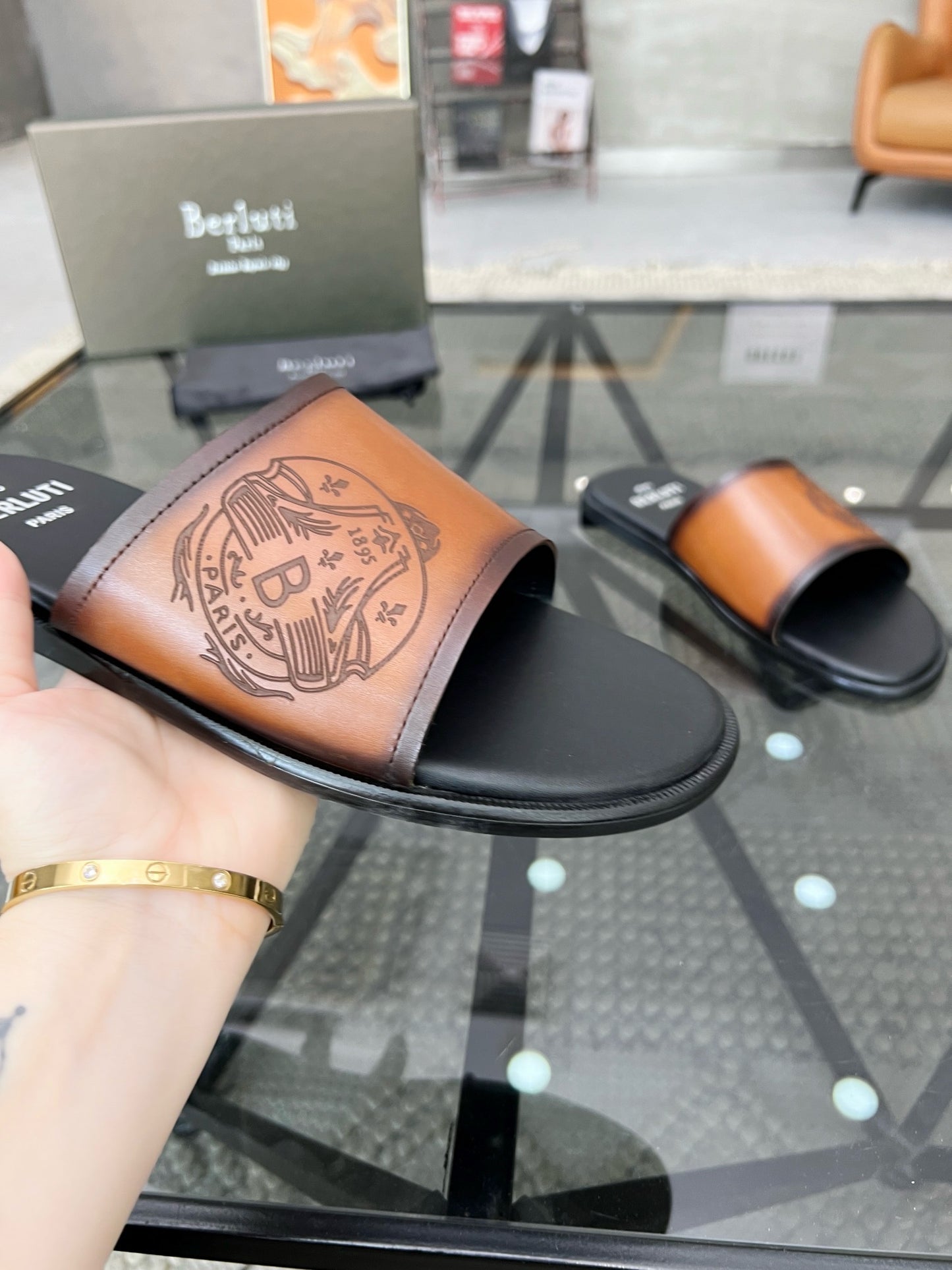 Berlut leather slippers