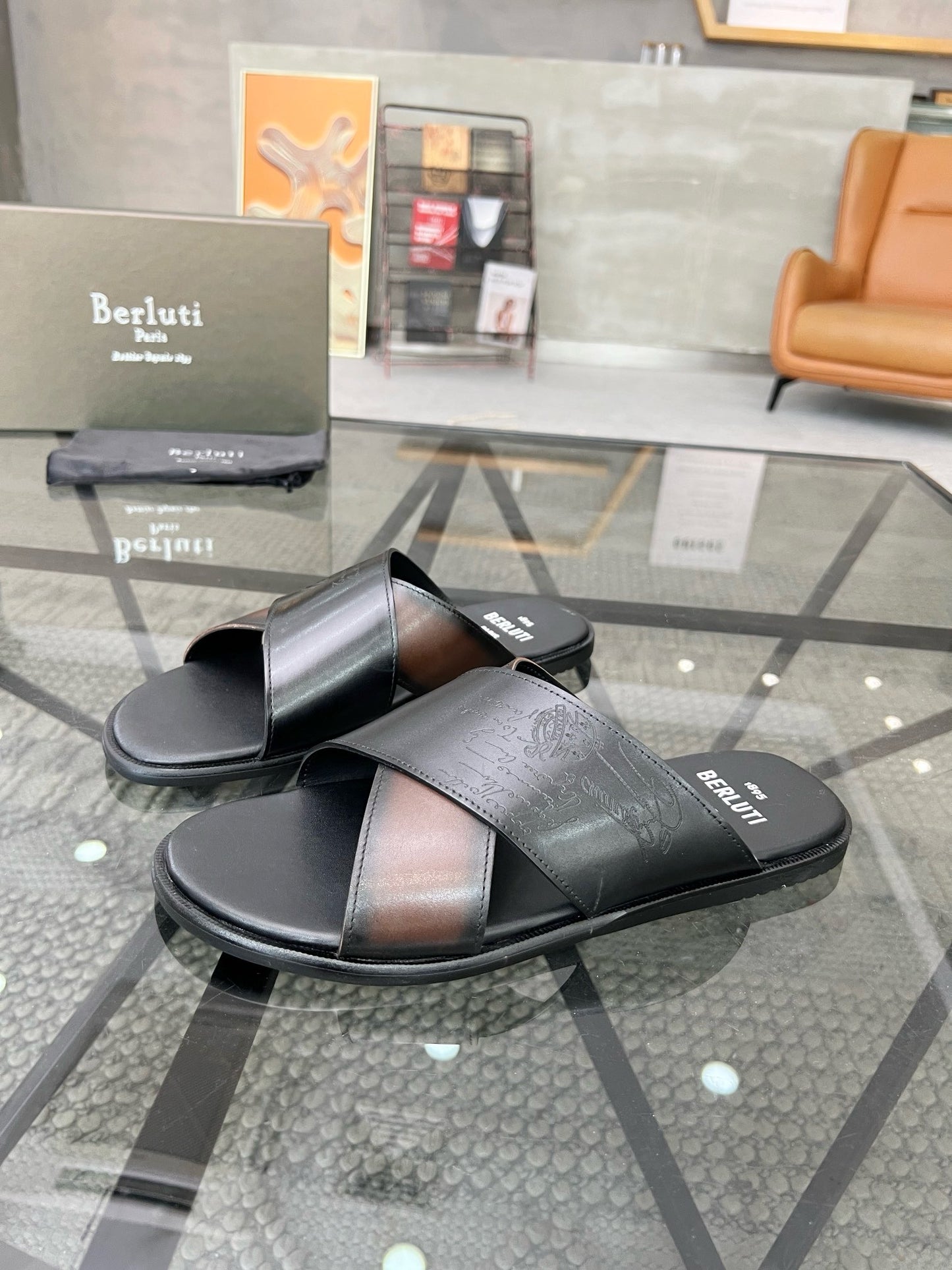 Berlut leather slippers