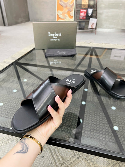 Berlut leather slippers