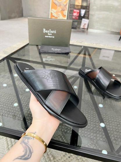 Berlut leather slippers