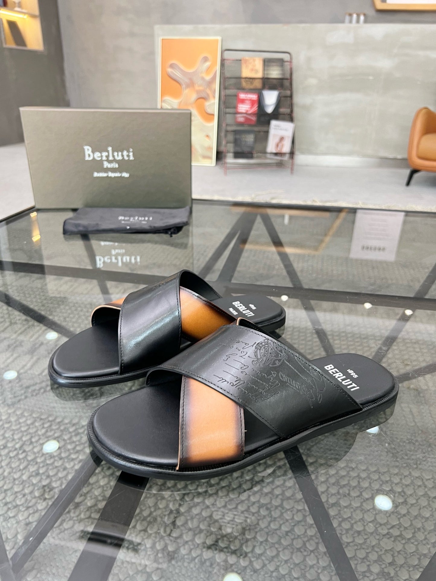 Berlut leather slippers