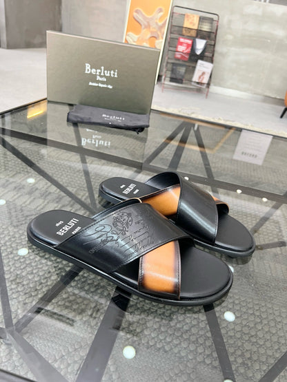 Berlut leather slippers