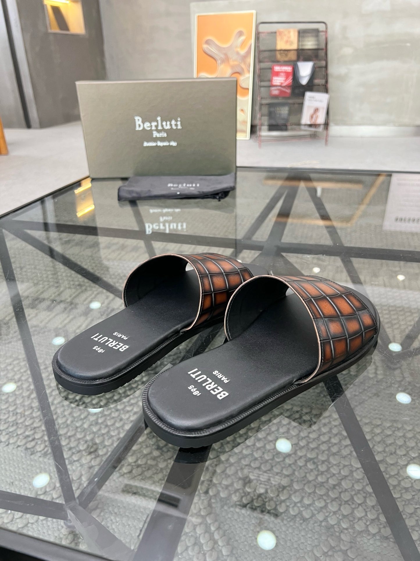 Berlut leather slippers