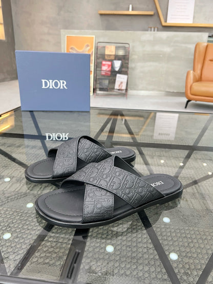 CD leather slippers