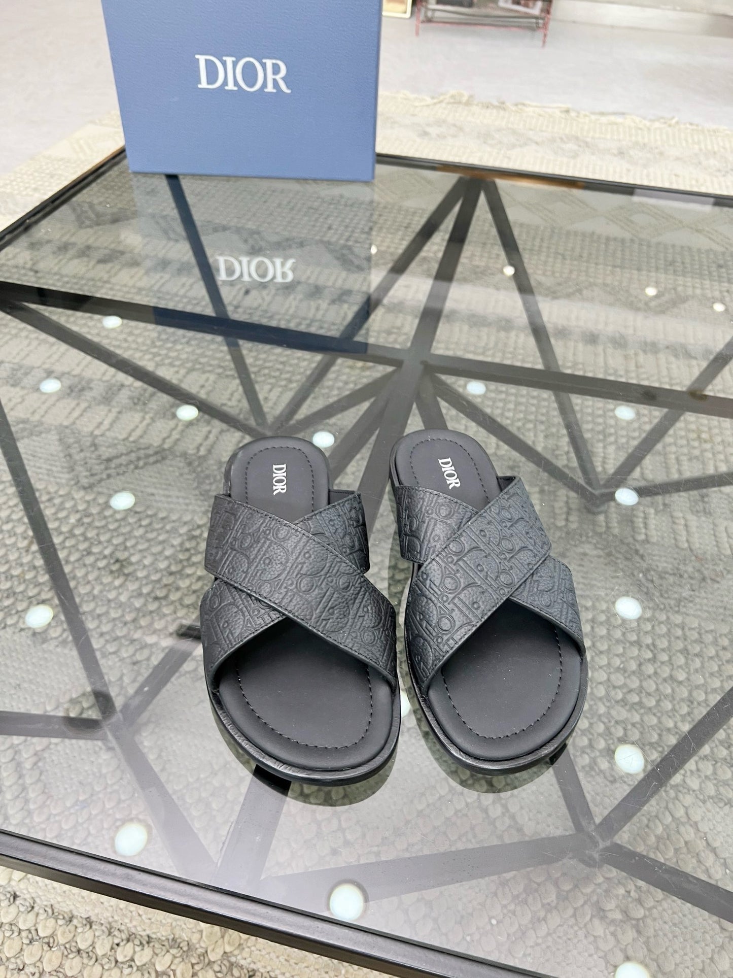 CD leather slippers