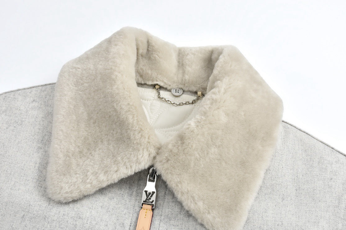 1V Fur collar jacket