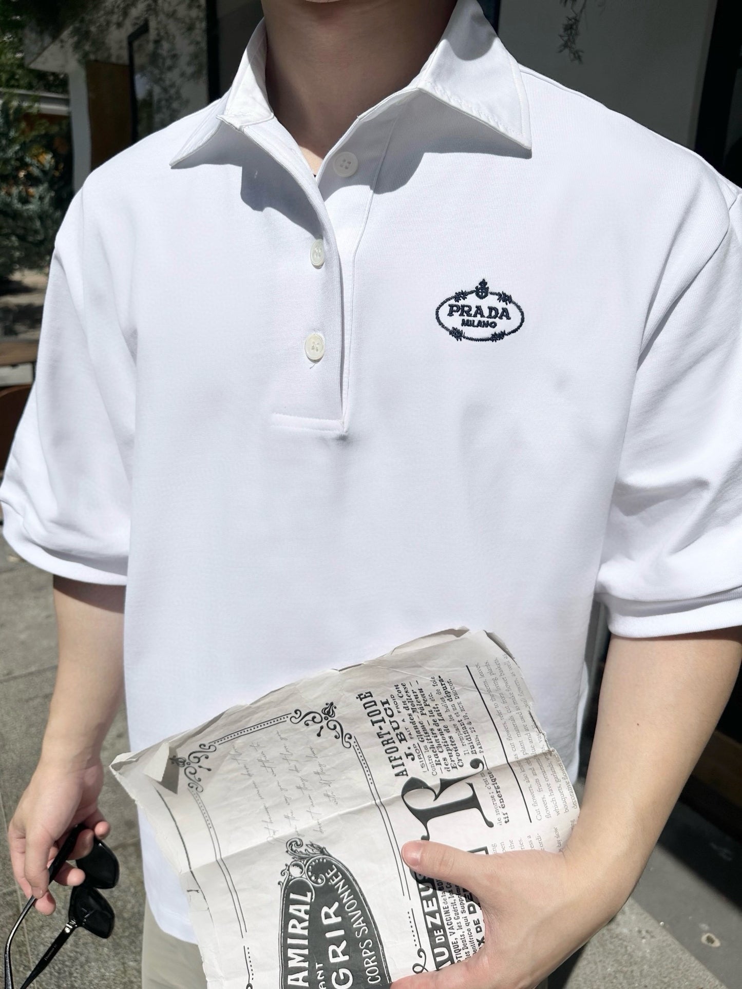 pra embroidered polo shirt