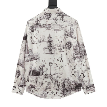 1V printed silk shirt