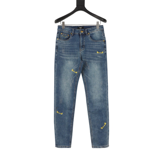 Fend embroidered jeans