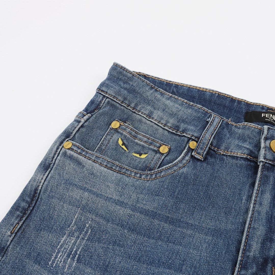 Fend embroidered jeans