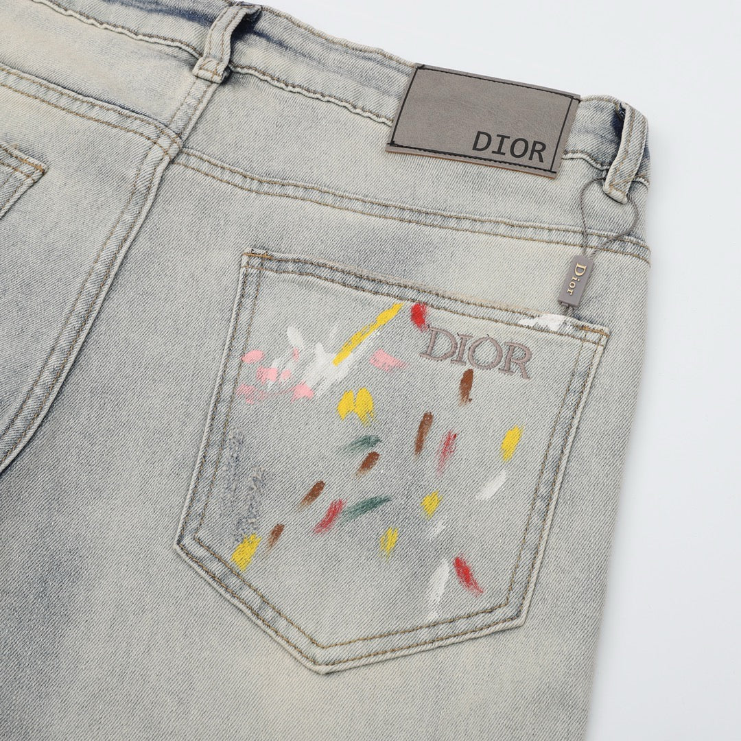 CD embroidered jeans