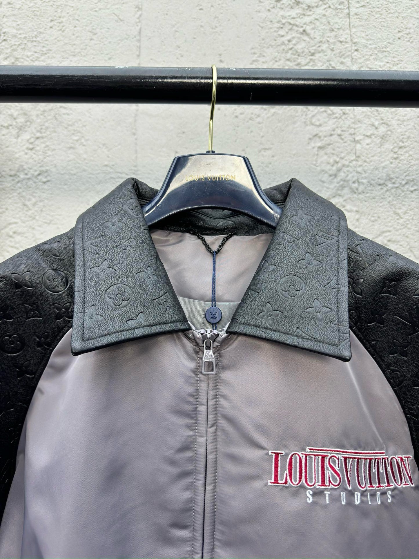 1V Cowhide patchwork jacket