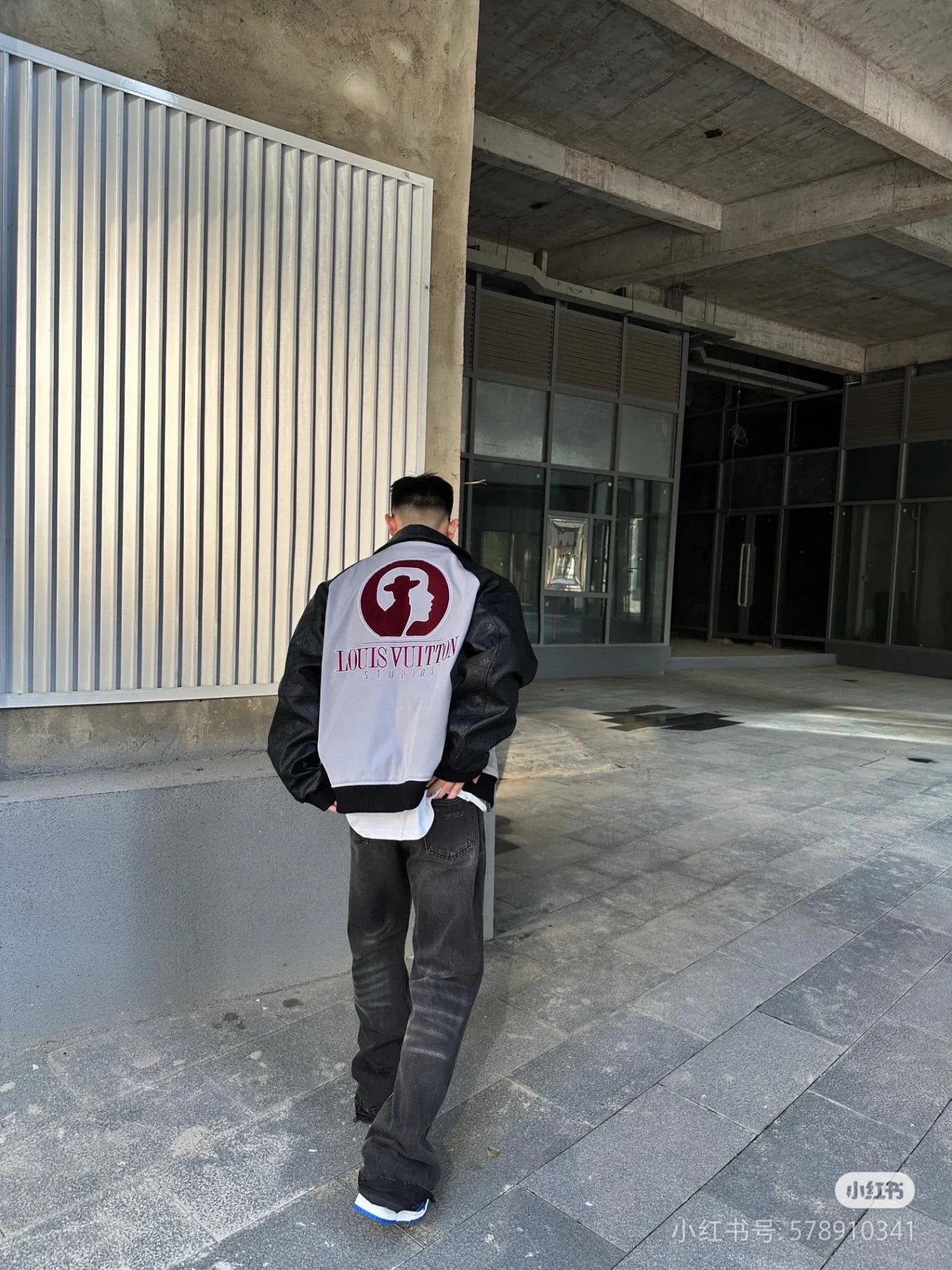 1V Cowhide patchwork jacket