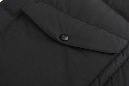 MIU Leather collar down jacket