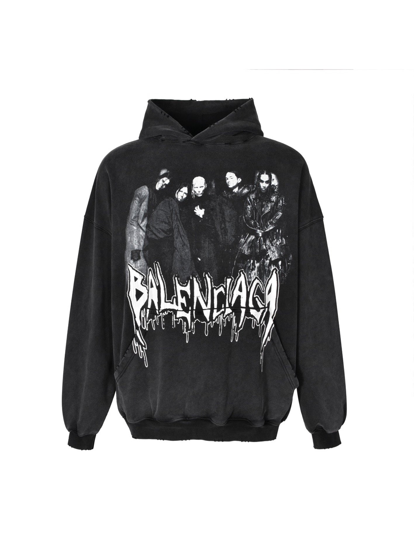 Balen printed Ripped hoodie