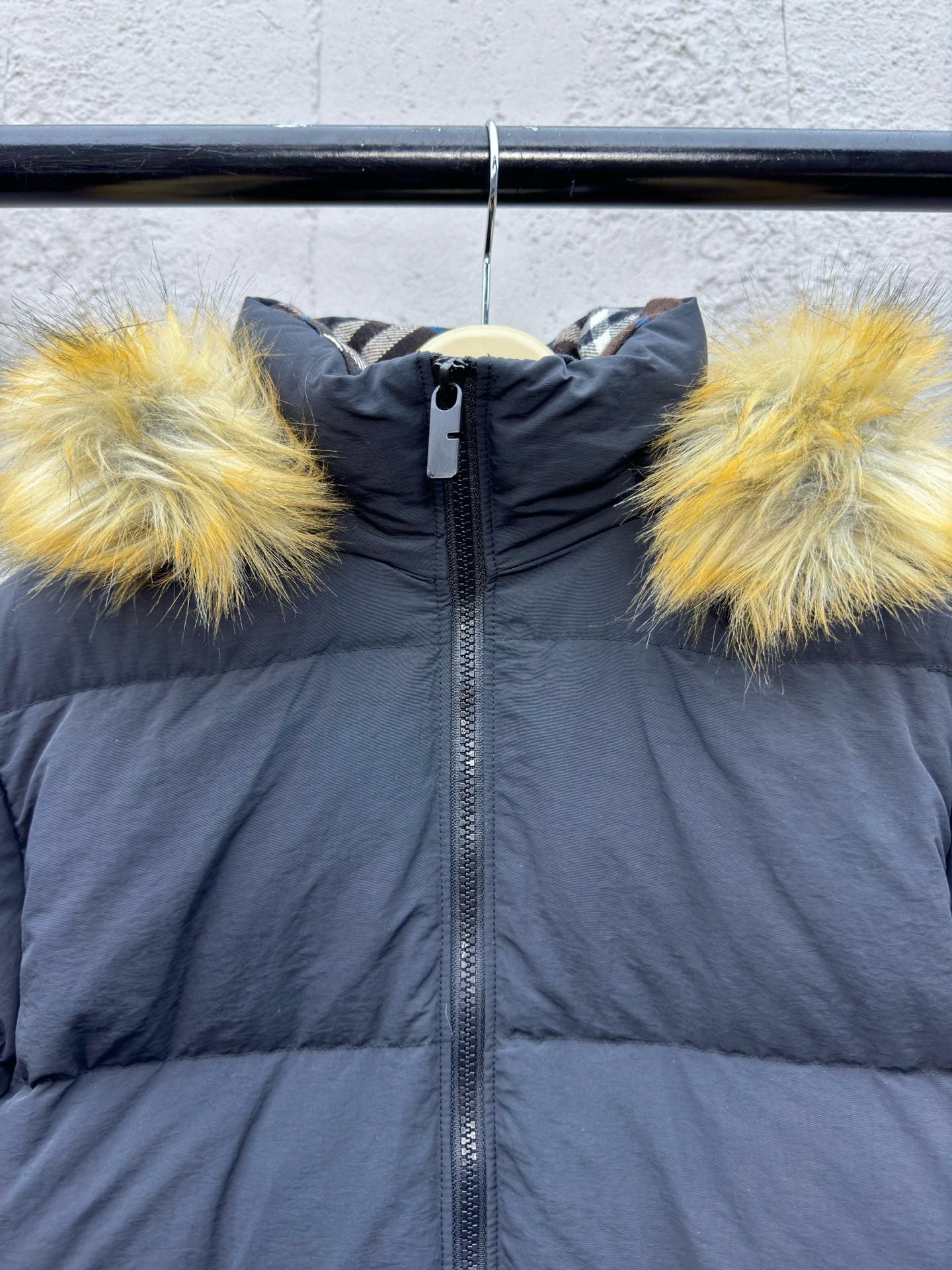 burber Fur collar down jacket