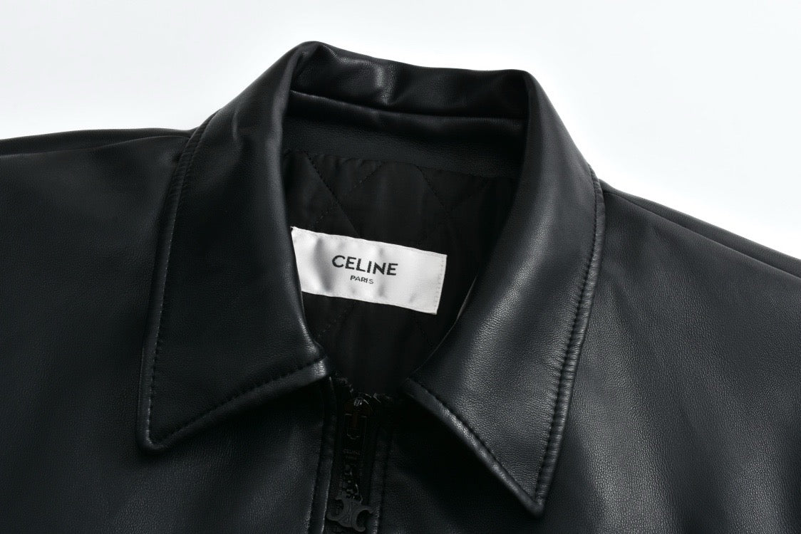 celin 24fw leather jacket