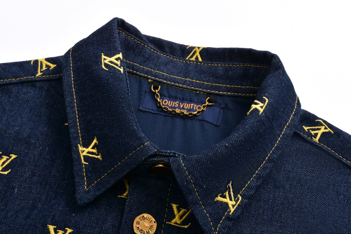 Louis embroidered denim shirt