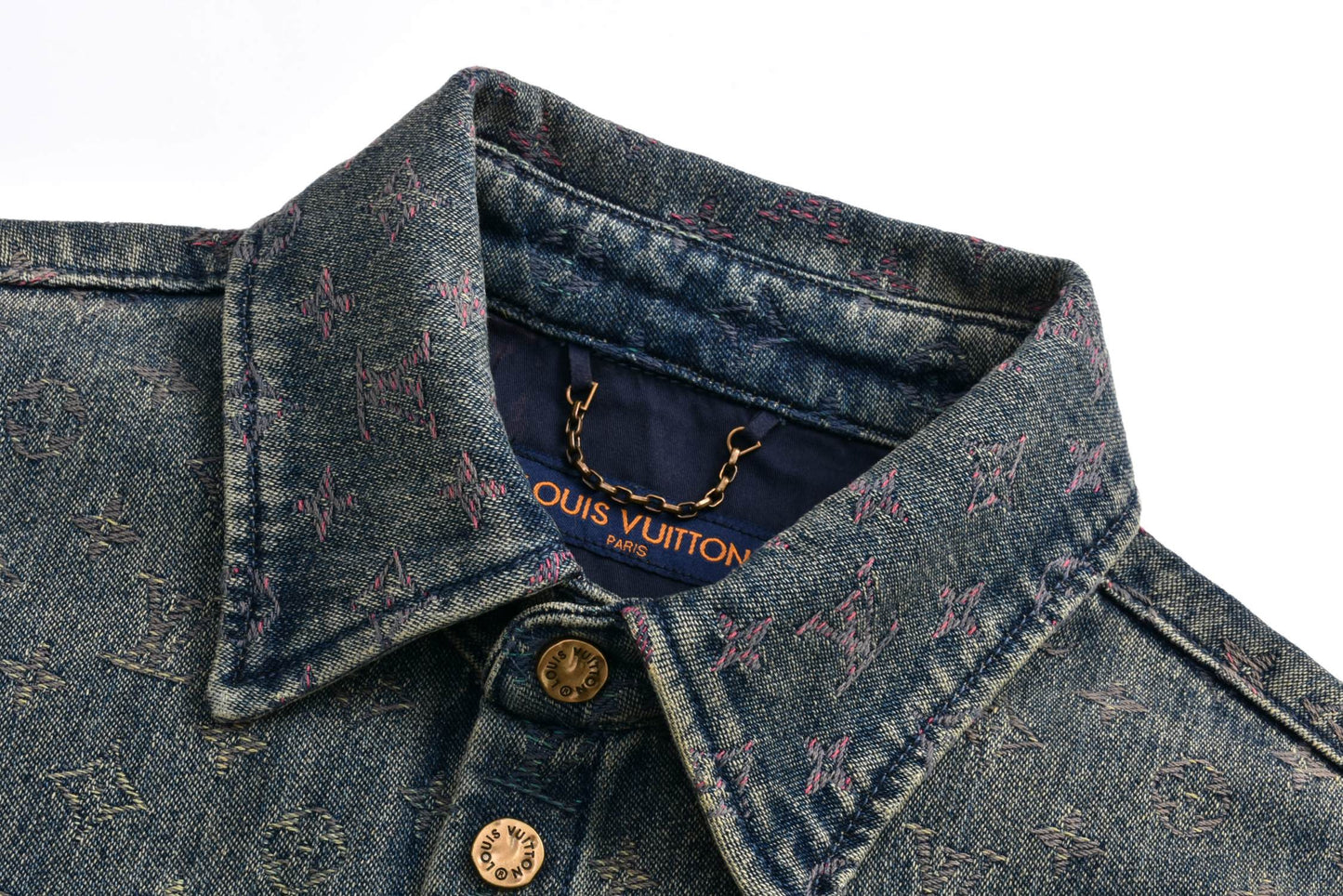 Louis embroidered denim shirt