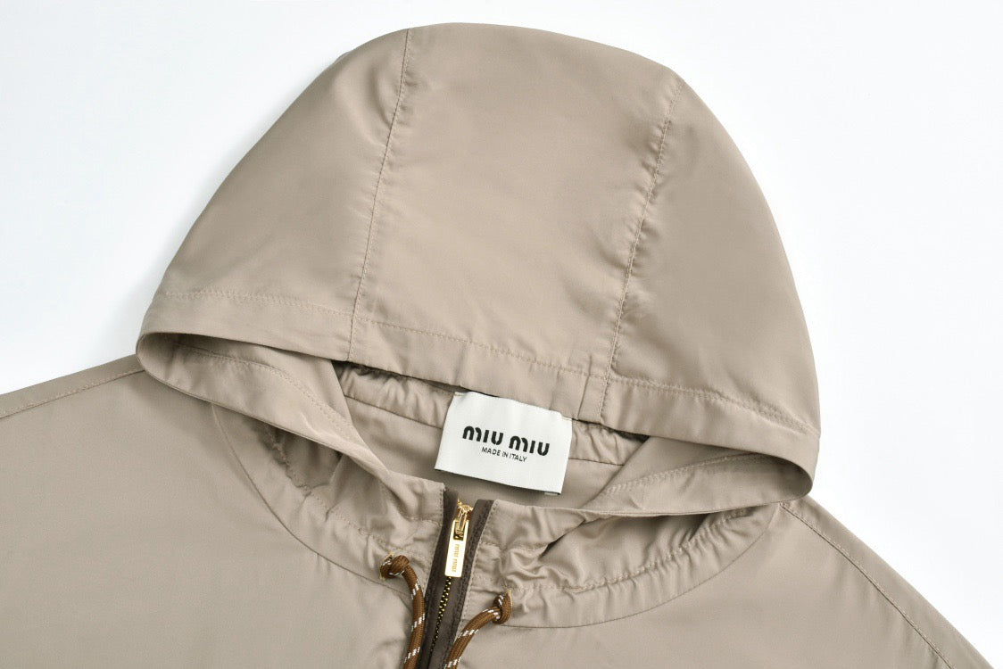 Miu Drawstring hooded jacket