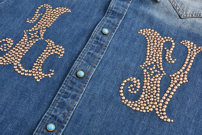 Louis Studded Denim Shirt Jacket