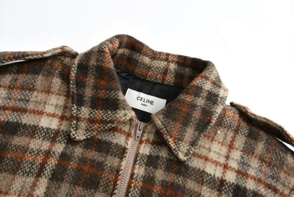 celin Check woolen jacket