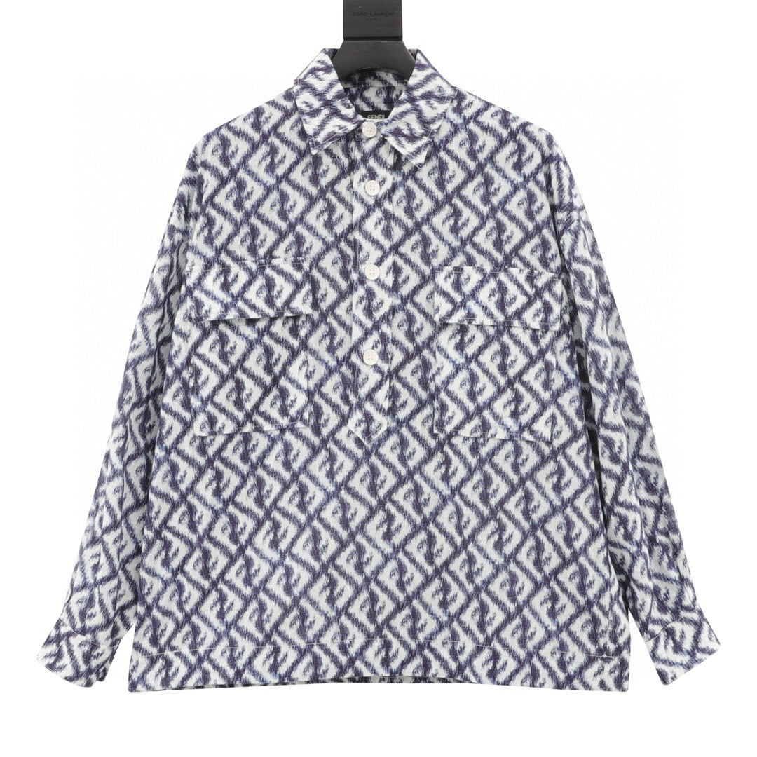 Fend printed buttons shirt