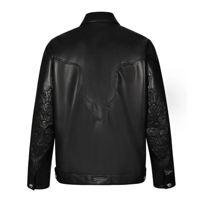 Chrome Embossed leather jacket