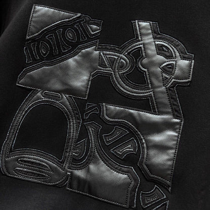 HERM Leather pattern hoodie