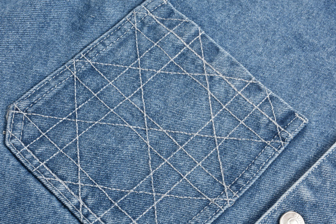 DIO cannage embroidered denim jacket