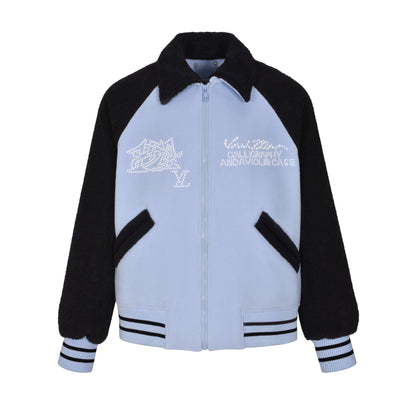 LOUIS Pearl wool baseball jacket