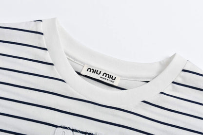 miu Striped short sleeves t-shirt