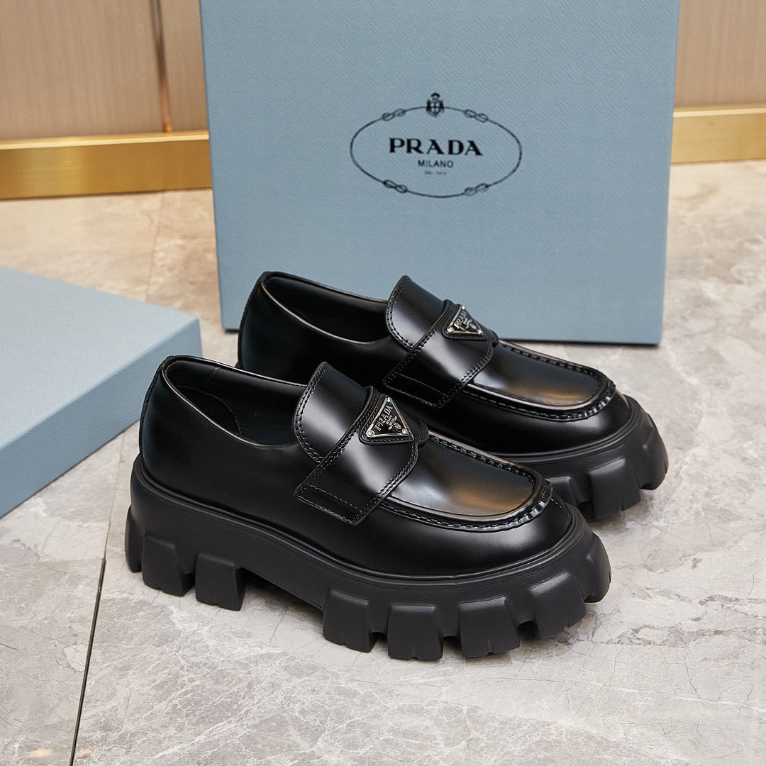 PRA monolith brushed leather shoes