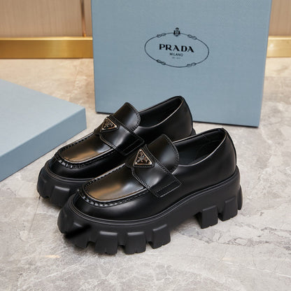 PRA monolith brushed leather shoes