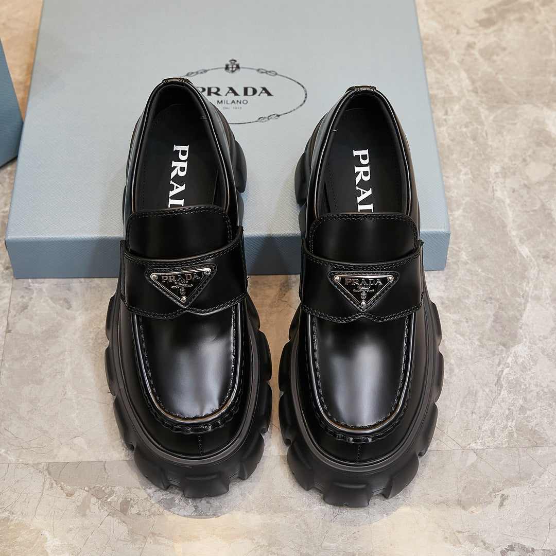 PRA monolith brushed leather shoes