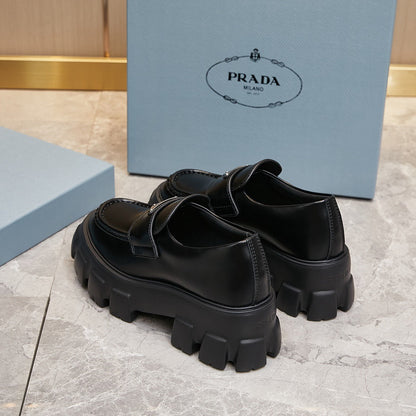 PRA monolith brushed leather shoes