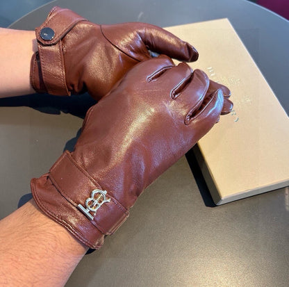 burber leather gloves